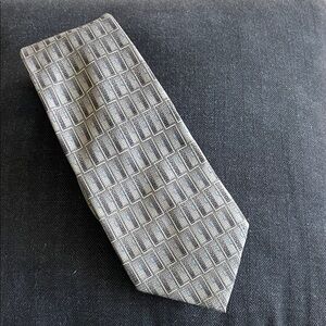 Geometric Pattern Gray Men's Tie - Sleek Professional Accessory